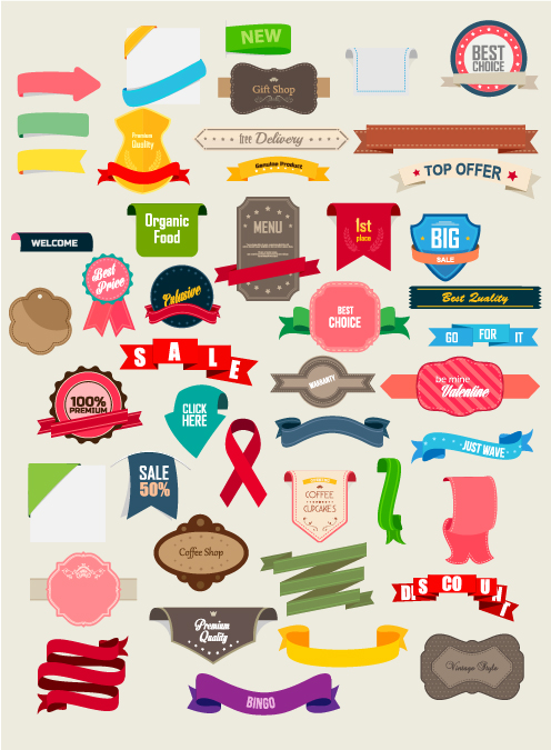 Vintage Ribbons and Labels-01